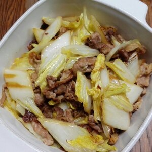 簡単、早い、白菜と豚肉の醤油炒め